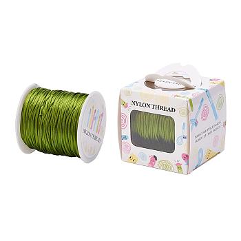 Nylon Thread, Rattail Satin Cord, Olive Drab, 1.0mm, about 76.55 yards(70m)/roll