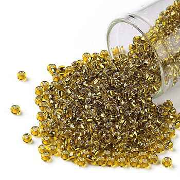 TOHO Round Seed Beads, Japanese Seed Beads, (2155S) Silver Lined Chamomile, 8/0, 3mm, Hole: 1mm, about 222pcs/bottle, 10g/bottle