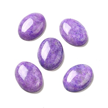 Natural Calcite Cabochons, Dyed, Oval, Blue Violet, 30x22x7.5mm