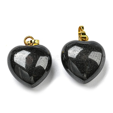 Natural Black Stone Pendants(G-I311-A19-G-01)-2