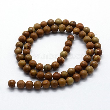 Natural Wood Lace Stone Beads Strands(G-I199-17-4mm)-2