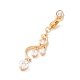 Wave Cubic Zirconia Charm Belly Ring(AJEW-F057-18G)-1