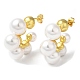 Plastic Imitation Pearl Beaded Round Stud Earrings(EJEW-Q766-09G)-1