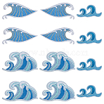 12Pcs 4 Styles Computerized Embroidery Cloth Iron On/Sew On Patches, Costume Accessories, Appliques, Light Sky Blue, 26~31x50~70x1.5mm(DIY-FG0006-51)
