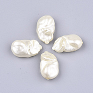 ABS Plastic Imitation Pearl Beads, Nuggets, Creamy White, 27x16x10mm, Hole: 1mm(X-OACR-T006-229B)