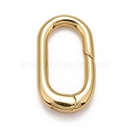 Rack Plating Brass Spring Gate Rings, Cadmium Free & Nickel Free & Lead Free, Long-Lasting Plated, Oval Rings, Real 18K Gold Plated, 18x10x3mm, 9 Gauge, inner diameter: 10mm(KK-M229-49G)