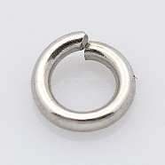 304 Stainless Steel Open Jump Rings, Stainless Steel Color, 8x1.5mm, Inner Diameter: 5mm(STAS-E067-11-8mm)