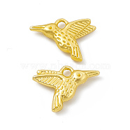 Rack Plating Alloy Pendants, Cadmium Free & Lead Free & Nickle Free, Hummingbird Charms, Matte Gold Color, 12x16.5x3mm, Hole: 1.8mm(FIND-G045-27MG)