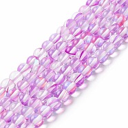 Synthetic Moonstone Beads Strands, Round, Violet, 6mm, Hole: 0.8mm, about 63pcs/strand, 14.57''~15.55''(37~39.5cm)(G-E573-02A-20)