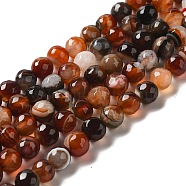 Miracle Agate Beads Strands, Faceted, Round, Dyed & Heated, 8mm(G-N213A-51)