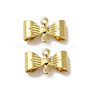 Rack Plating Brass Connector Charms, Bowknot Links, Long-Lasting Plated, Lead Free & Cadmium Free, Real 18K Gold Plated, 7.5x11.5x3mm, Hole: 1mm(KK-H473-11G)
