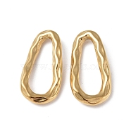 Ion Plating(IP) 304 Stainless Steel Linking Ring, Hammered, Teardrop, Real 18K Gold Plated, 25.5x13x3mm, Inner Diameter: 18.5x6mm(STAS-C066-24G)
