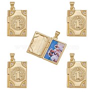 5Pcs Rack Plating Brass Micro Pave Clear Cubic Zirconia Locket Pendants, Cadmium Free & Lead Free, Religion, Rectangle with Virgin Mary, Real 18K Gold Plated, 23x15x5mm, Hole: 4x3.5mm, Inner Diameter: 18x11mm(ZIRC-SZ0003-78)