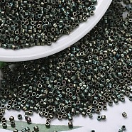 MIYUKI Delica Beads Small, Cylinder, Japanese Seed Beads, 15/0, (DBS0324) Matte Metallic Patina Iris, 1.1x1.3mm, Hole: 0.7mm, about 3500pcs/10g(X-SEED-J020-DBS0324)