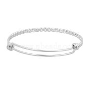 304 Stainless Steel Expandable Bangle, Stainless Steel Color, 2-1/8 inch(55mm), 3.5mm(X-STAS-Q204-PJ019-55)
