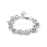 304 Stainless Steel Rolo Chain Bracelets, with Lobster Claw Clasps, Stainless Steel Color, 7 inch(17.9cm), 11.5mm(BJEW-F433-02P)