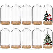 Glass Dome Cloche Cover, Bell Jar, with Cork Base, For Doll House Container, Dried Flower Display Decoration, Clear, 4.45x2.5cm, 32pcs/set(AJEW-BC0003-06)