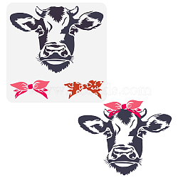 PET Hollow Out Drawing Painting Stencils, for DIY Scrapbook, Photo Album, Cattle, 30x30cm(DIY-WH0391-0788)