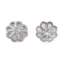 316 Stainless Steel Bead Caps, Flower Multi-Petal, Stainless Steel Color, 6x6x1mm, Hole: 1mm(STAS-K274-04P)