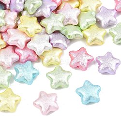 Textured Opaque ABS Imitation Pearl Beads, Star, Mixed Color, 19x20x8.5mm, Hole: 2.5mm, about 335pcs/500g(MACR-K361-15)