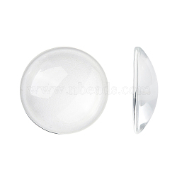 Clear Glass Cabochons, Transparent, Half Round Circle Flat Back for Jewelry and Cabochon Settings, Clear, 24.2~24.8mm, 7.4mm(Range: 6.9~7.9mm) thick(X-GGLA-G008)