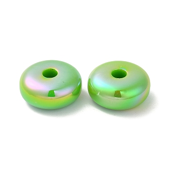 Acrylic Opaque Beads, Rondelle, Lime Green, 16x7.5mm, Hole: 3.8mm