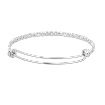 304 Stainless Steel Expandable Bangle, Stainless Steel Color, 2-1/8 inch(55mm), 3.5mm