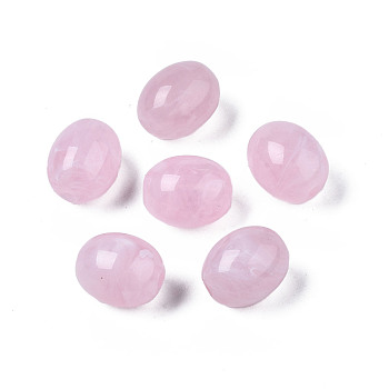 Acrylic Beads, Imitation Gemstone Style, Barrel, Pink, 13x10mm, Hole: 2mm, about 550pcs/500g