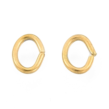 304 Stainless Steel Jump Rings, Open Jump Rings, Oval, Golden, 7x5x1mm, 18 Gauge, Inner Diameter: 3x5mm