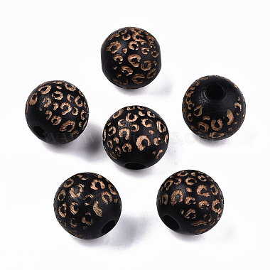 Perles de bois naturel peintes(X-WOOD-T021-53B-M)-2