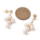 Boucles d'oreilles pendantes en forme de croix avec perles naturelles de qualité A(EJEW-JE05360)-2