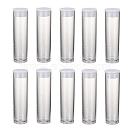 Plastic Bead Containers, with Lids, Tube, Clear, Clear, 55x15mm(X-CON-C068Y-1)