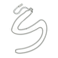 304 Stainless Steel Curb Chain Necklace for Men Women, Stainless Steel Color, 15.87 inch(40.3cm)(NJEW-YW0001-12)