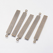 Metal Tags, Brass Stamping Blank Tag Pendants, Rectangle, Antique Bronze, 67x7x0.5mm, Hole: 2mm(X-KK-N0001-06AB)