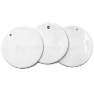 Porcelain Blank Big Pendants, Flat Round, for Craft Jewelry Making, White, 73mm(PORC-PW0001-100)