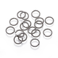 304 Stainless Steel Jump Rings, Open Jump Rings, Twisted, Stainless Steel Color, 11.5x1.5mm, Inner Diameter: 8.5mm(X-STAS-I102-06)