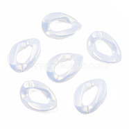Spray Painted Acrylic Linking Rings, Rubberized Style, Quick Link Connectors, for Curb Chains Making, Twist, Creamy White, 24x17x5mm, Inner Diameter: 13x6.5mm, about 720pcs/500g(MACR-S280-06C-06)