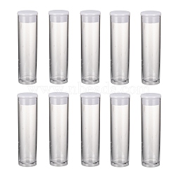 Plastic Bead Containers, with Lids, Tube, Clear, Clear, 55x15mm(X-CON-C068Y-1)
