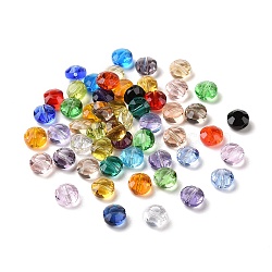 Imitation Austrian Crystal Beads, Grade AAA, Faceted, Flat Round, Mixed Color, 8x4mm, Hole: 0.9~1mm(SWAR-F065-8mm-M)