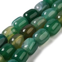 Natural Agate Beads Strands, Dyed & Heated, Column, Sea Green, 15~16x11.5~13x11~13mm, Hole: 1.6mm, about 12pcs/strand, 7.17~7.28''(18.2~18.5cm)(G-H295-F01-12)