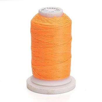 Waxed Polyester Cord, Flat, Orange, 1mm, about 76.55 yards(70m)/roll