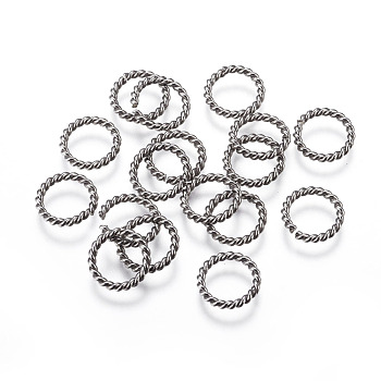 304 Stainless Steel Jump Rings, Open Jump Rings, Twisted, Stainless Steel Color, 11.5x1.5mm, Inner Diameter: 8.5mm