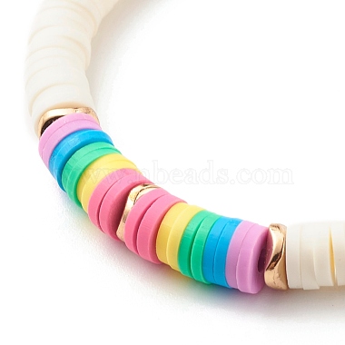 Perles heishi en argile polymère faites à la main ensemble de bracelets pour enfants extensibles(BJEW-JB07429-02)-5