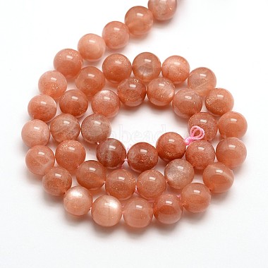 Aaa grade perles de pierre naturelle ronds sunstone brins(G-E251-34-8mm)-3
