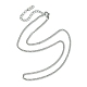 304 Stainless Steel Curb Chain Necklace for Men Women(NJEW-YW0001-12)-1