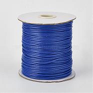 Eco-Friendly Korean Waxed Polyester Cord, Blue, 3mm, about 41.01~41.56 Yards(37.5~38m)/Roll(YC-P002-3mm-1161)