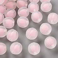 Transparent Acrylic Beads, Frosted, Bead in Bead, Pumpkin, Pink, 11x11.5mm, Hole: 2mm, about 550pcs/500g(TACR-S152-07C-SS2112)
