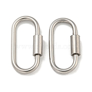 304 Stainless Steel Screw Carabiner Lock Charms, for Necklaces Making, Oval, 25x12x2mm(STAS-C092-01A-P)
