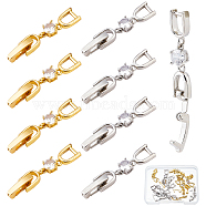 12Pcs 2 Colors Brass Extender Chain, with Cubic Zirconia, Necklace & Bracelet Extender Accessories, Platinum & Golden, 35x6mm, 6pcs/color(ZIRC-SC0001-21)