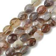 Natural Botswana Agate Beads Strands, Faceted, Flat Oval, 8~8.5x6~6.5x4~4.5mm, Hole: 0.8mm, about 49pcs/strand, 15.94''(40.5cm)(G-H004-B02-01)